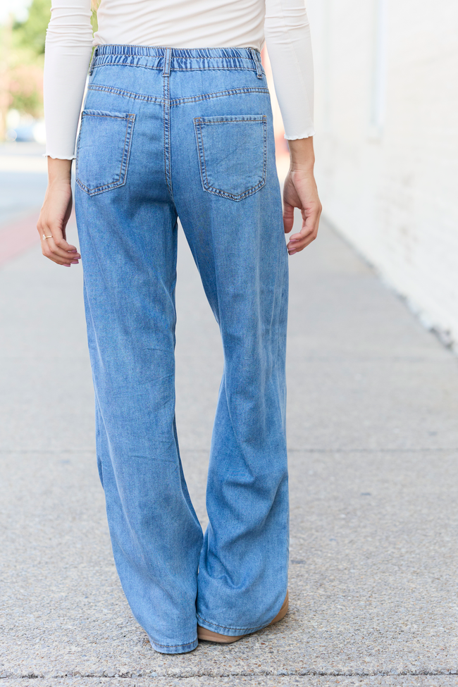 Fallon Chambray Wide Leg Jean