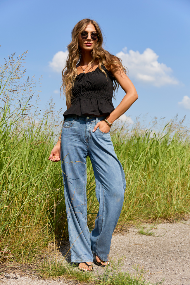 Fallon Chambray Wide Leg Jean