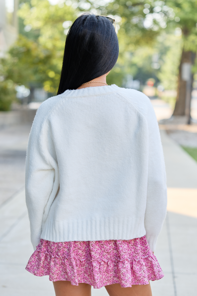 Fallon Ivory V-Neck Sweater