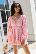 Farah Pink Floral Ruffle Trim Romper FINAL SALE
