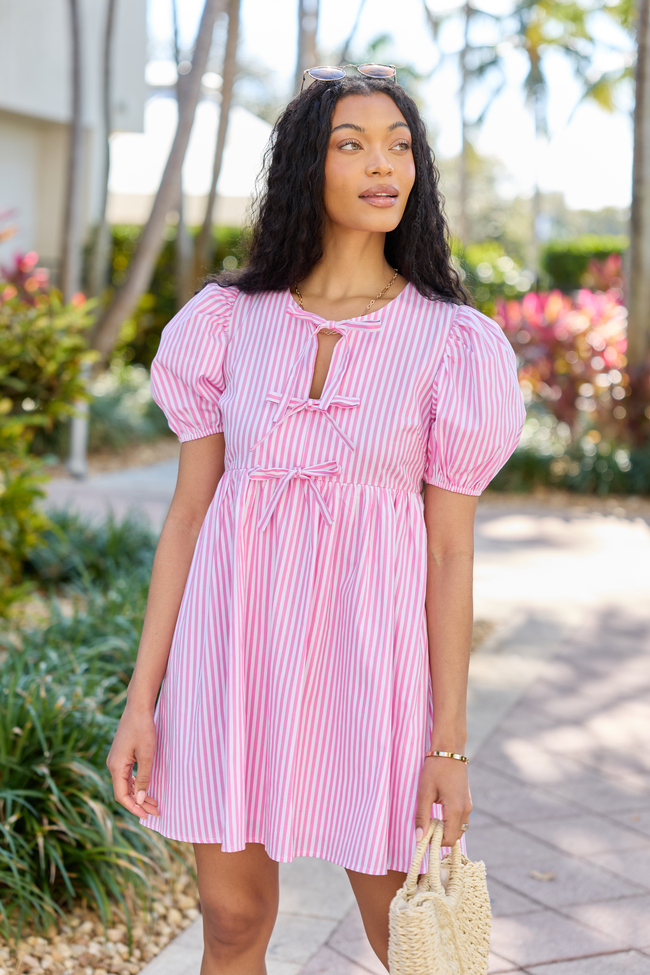 Fern Pink Striped Dress FINAL SALE