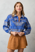 Finley Blue Plaid Jacket FINAL SALE