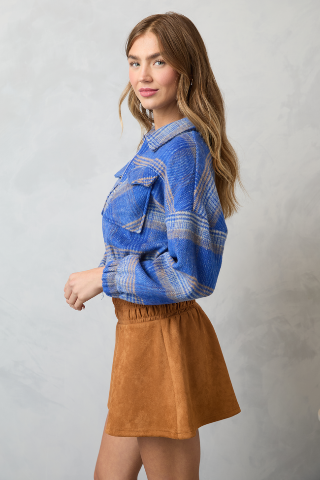 Finley Blue Plaid Jacket FINAL SALE