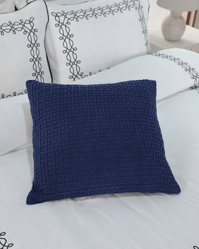 The detail view of the Southern Tide Finn Square Decorative Pillow by Southern Tide - Navy