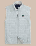 The front view of the Florida Gators Abercorn Vest by Southern Tide - Gravel Grey