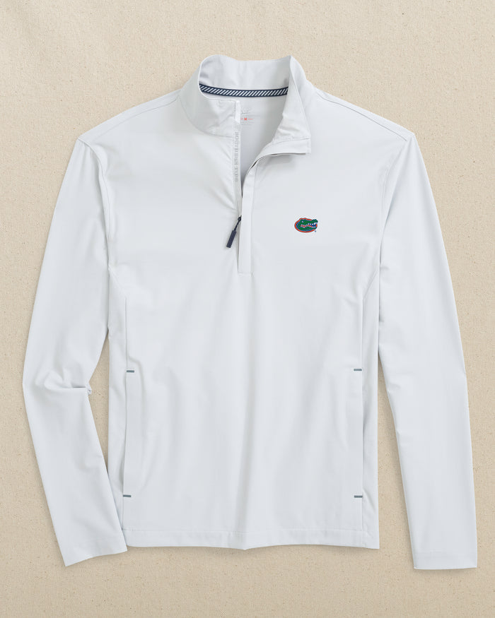 The front view of the Southern Tide Florida Gators Avondale Performance Jacket by Southern Tide - Platinum Grey