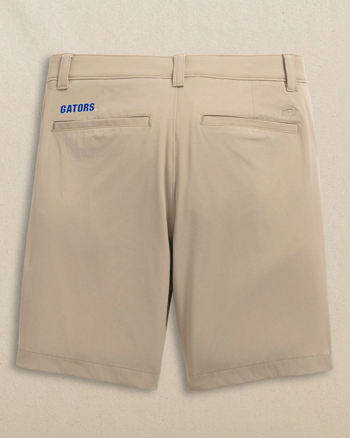 The back view of the Southern Tide Florida Gators Birdie 8" Coastal Breeze® Performance Short by Southern Tide - Sandstone Khaki