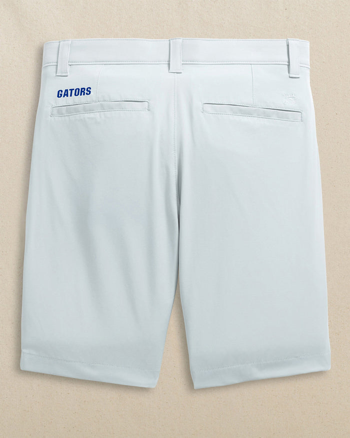 The back view of the Southern Tide Florida Gators Birdie 8" Coastal Breeze® Performance Short by Southern Tide - Seagull Grey