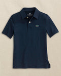 The front view of the Southern Tide Florida Gators Boys Driver Performance Polo Shirt by Southern Tide - True Navy