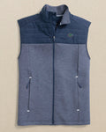 The front view of the Southern Tide Florida Gators Coligny Quilted Vest by Southern Tide - Dress Blue