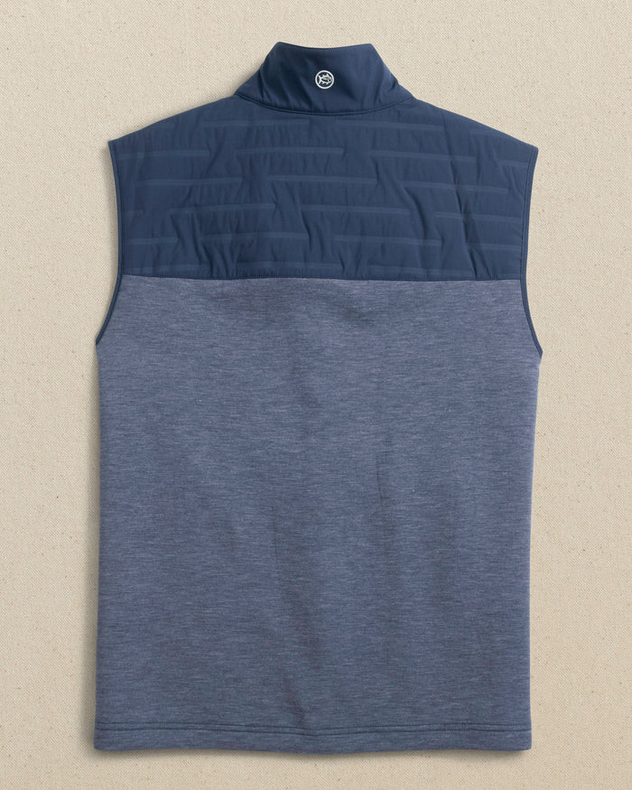 The back view of the Southern Tide Florida Gators Coligny Quilted Vest by Southern Tide - Dress Blue