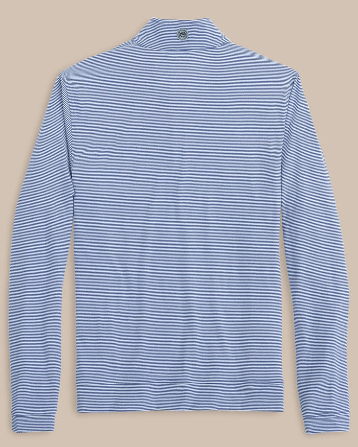 The back view of the Florida Gators Cruiser Micro-Stripe Heather Quarter Zip by Southern Tide - Heather University Blue