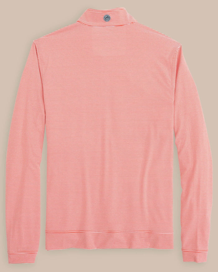 The back view of the Florida Gators Cruiser Micro-Stripe Heather Quarter Zip by Southern Tide - Heather Endzone Orange