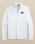 The front view of the Southern Tide Florida Gators Cruiser ST Geo Printed Quarter Zip by Southern Tide - Classic White