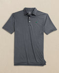 The front view of the Southern Tide Florida Gators Driver ST Geo Printed Polo by Southern Tide - Caviar Black