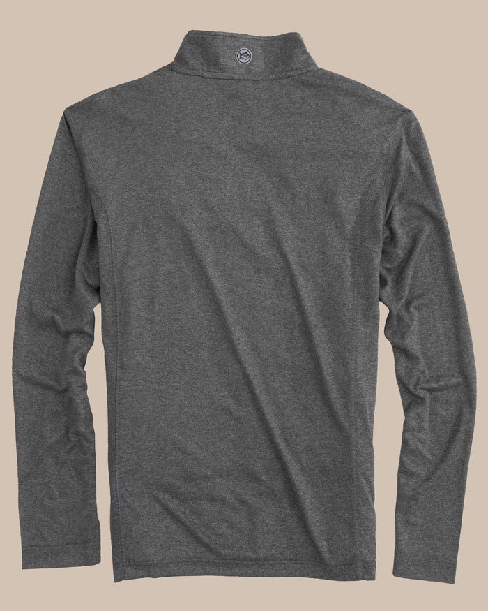 The back view of the Men's University of Florida Flanker Quarter Zip Pullover by Southern Tide - Heather Pol