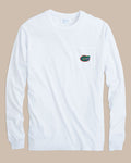 The front view of the Southern Tide Florida Gators Gameday Embroidered Long Sleeve T-Shirt by Southern Tide - Classic White