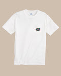 The front view of the Southern Tide Florida Gators Gameday Embroidered Short Sleeve T-Shirt by Southern Tide - Classic White