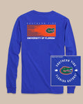 The back view of the Florida Gators Gameday Hexagon Gradient T-Shirt by Southern Tide - University Blue