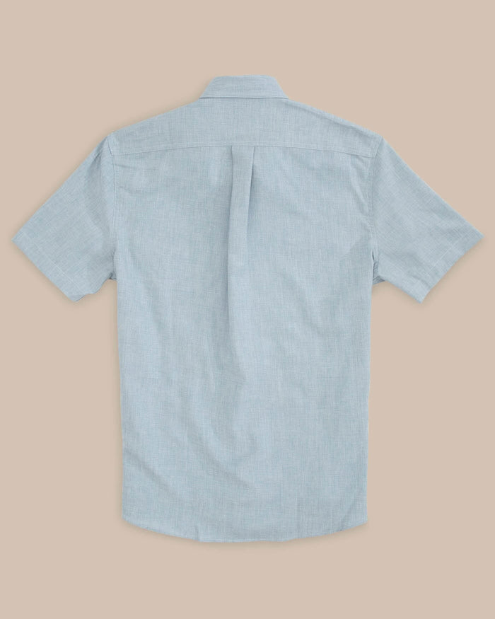 The back of the Florida Gators Short Sleeve Button Down Dock Shirt by Southern Tide - Seagull Grey