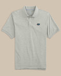 The front view of the Florida Gators Skipjack Polo by Southern Tide - Heather Grey