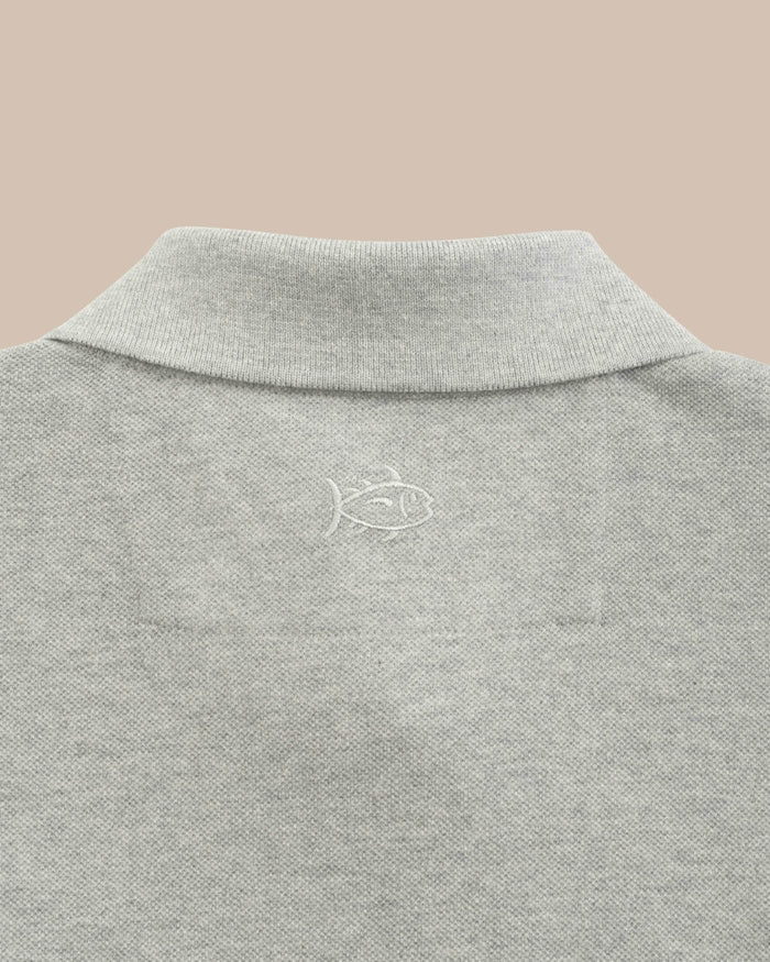 The back view of the Florida Gators Skipjack Polo by Southern Tide - Heather Grey