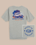 The back view of the Florida Gators Trophy Catch Heather T-Shirt by Southern Tide - Heather Grey