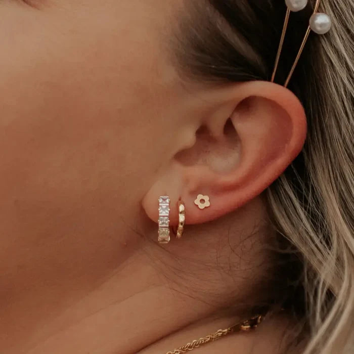 Flower Flat Back Stud Earrings