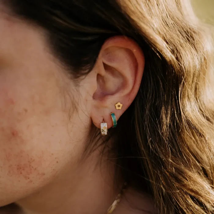 Flower Flat Back Stud Earrings