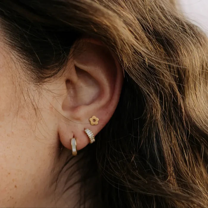 Flower Flat Back Stud Earrings
