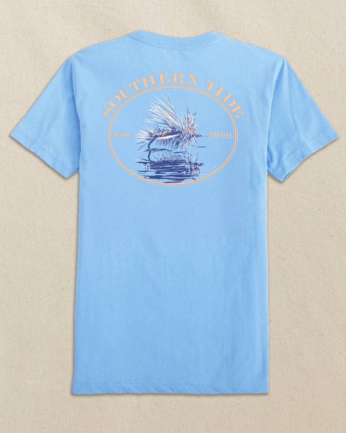 The back view of the Southern Tide Fly On Water Surface Short Sleeve T-Shirt by Southern Tide - Ocean Channel