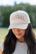 Football Natural/Khaki Embroidered Trucker Hat