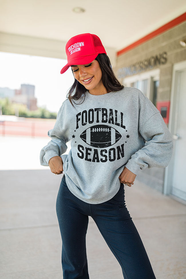 Football Season Light Grey Graphic Sweatshirt