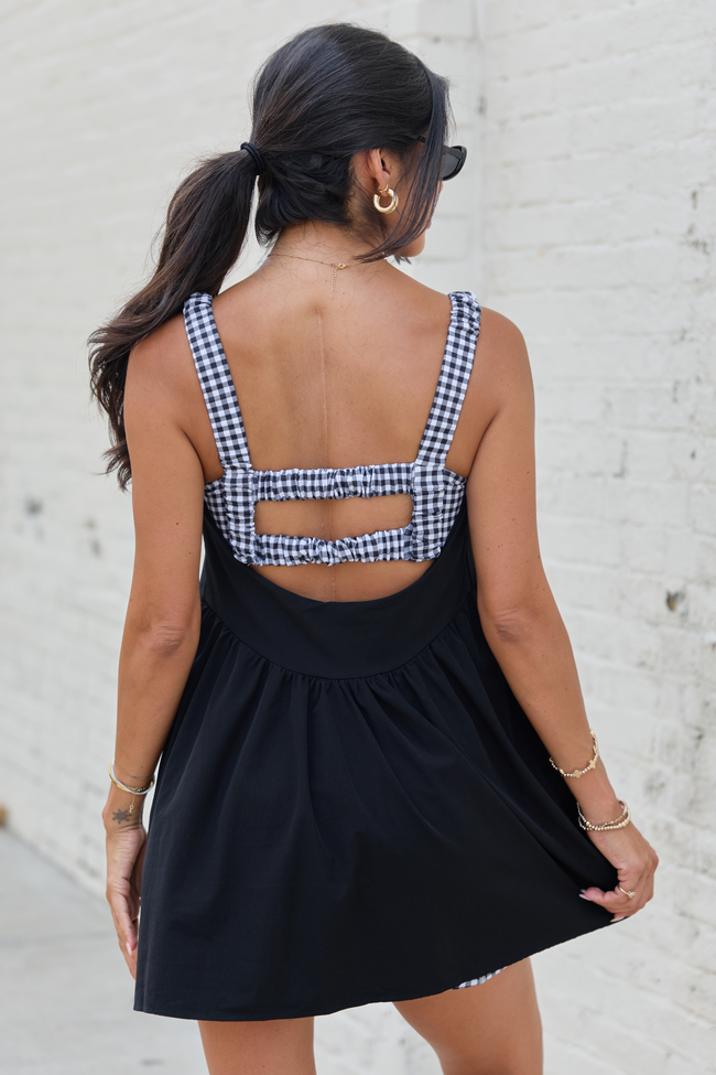 Fresh Pace Black Gingham Dress