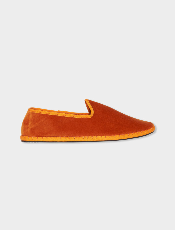 Friulane donna velluto arancio tinta unita - Gallo 1927 - Official Online Shop