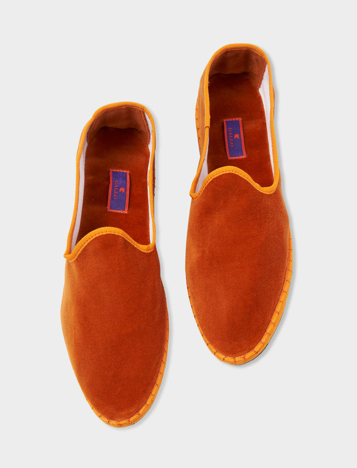 Friulane donna velluto arancio tinta unita - Gallo 1927 - Official Online Shop