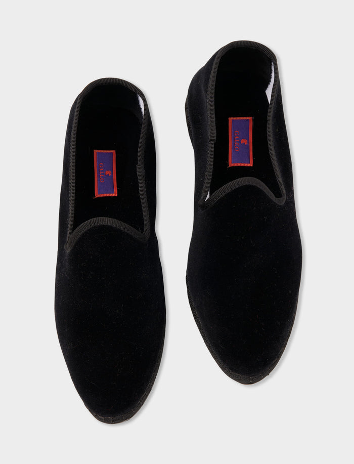 Friulane donna velluto nero tinta unita - Gallo 1927 - Official Online Shop