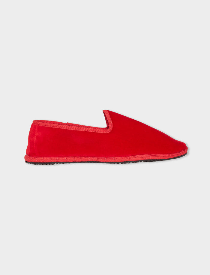 Friulane donna velluto rosso tinta unita - Gallo 1927 - Official Online Shop