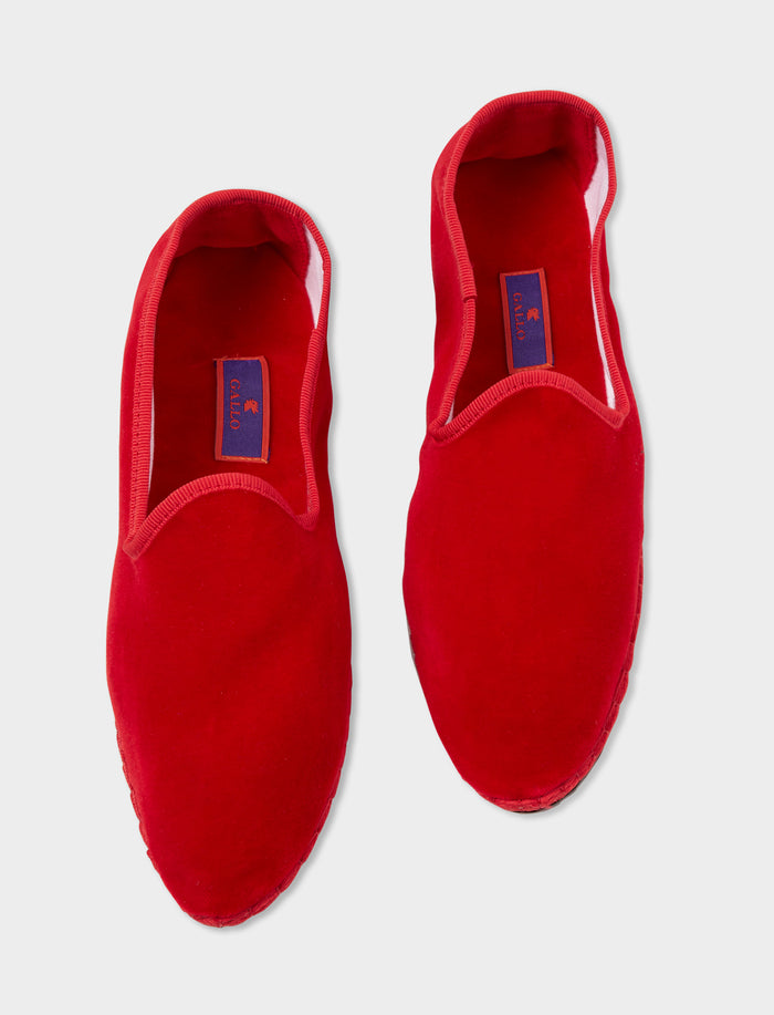 Friulane donna velluto rosso tinta unita - Gallo 1927 - Official Online Shop