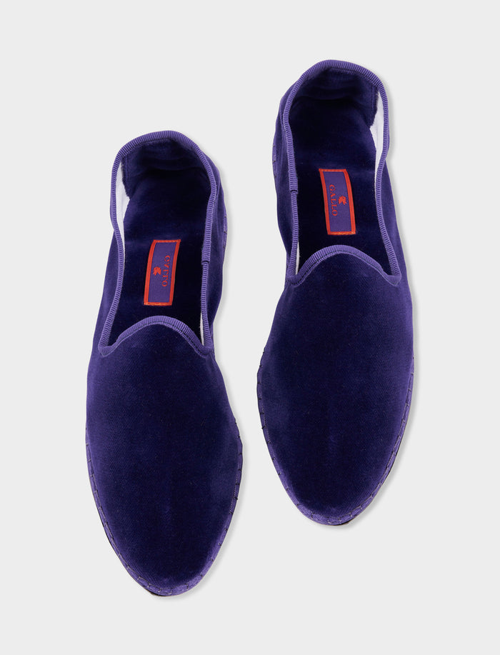 Friulane donna velluto viola tinta unita - Gallo 1927 - Official Online Shop