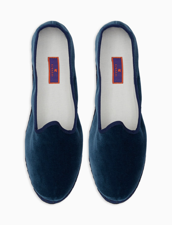 Friulane unisex velluto avio tinta unita - Gallo 1927 - Official Online Shop