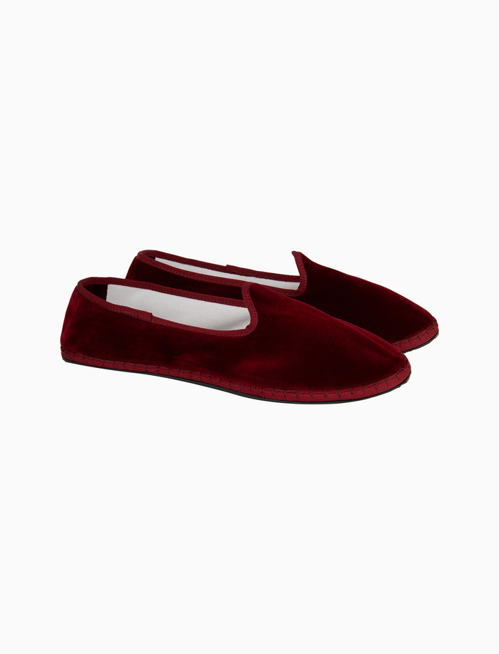 Friulane unisex velluto bordò tinta unita - Gallo 1927 - Official Online Shop