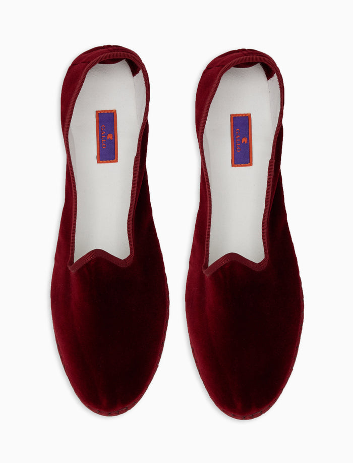 Friulane unisex velluto bordò tinta unita - Gallo 1927 - Official Online Shop