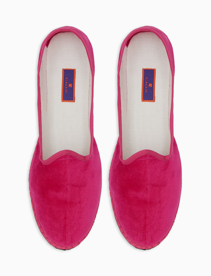 Friulane unisex velluto fucsia tinta unita - Gallo 1927 - Official Online Shop