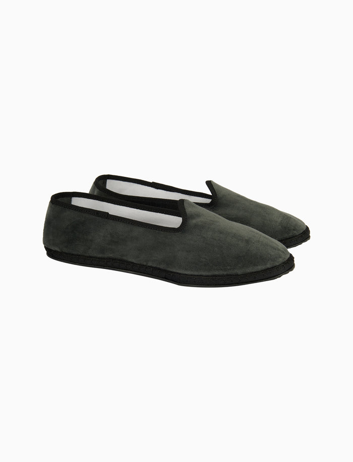 Friulane unisex velluto grigio antracite tinta unita - Gallo 1927 - Official Online Shop