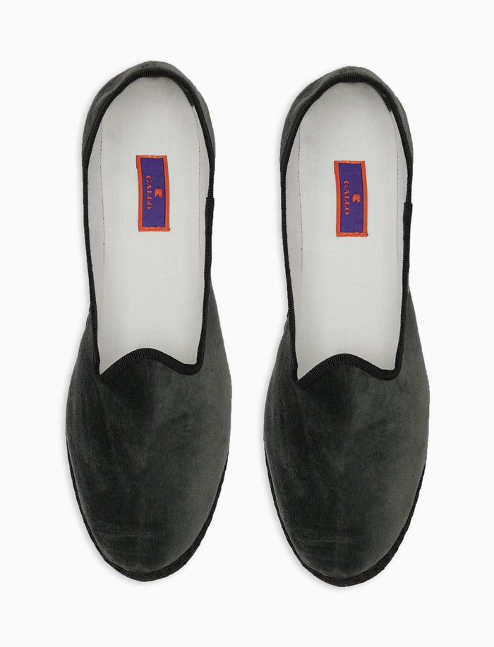 Friulane unisex velluto grigio antracite tinta unita - Gallo 1927 - Official Online Shop
