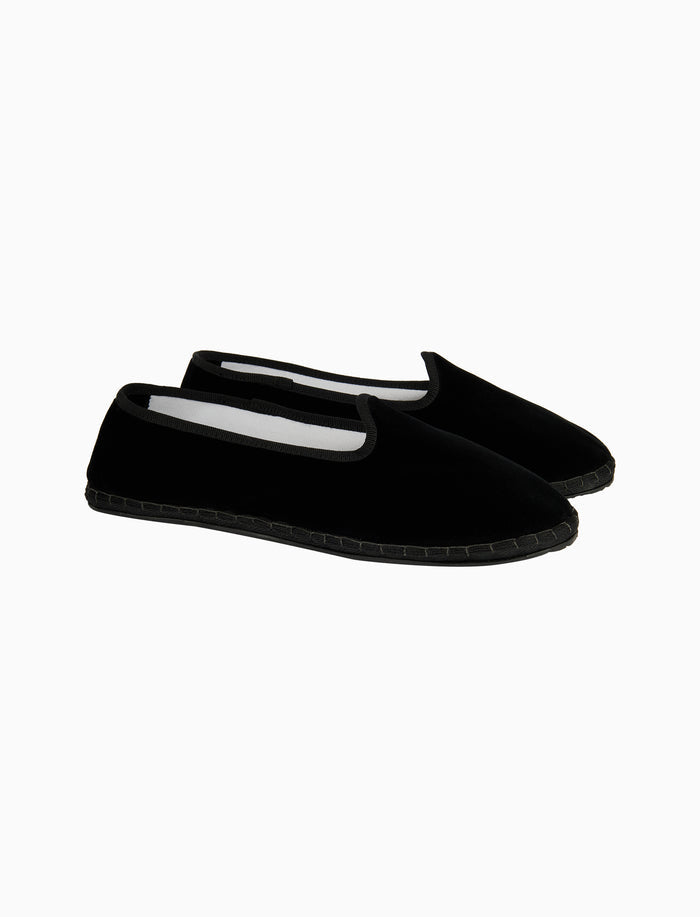 Friulane unisex velluto nero tinta unita - Gallo 1927 - Official Online Shop