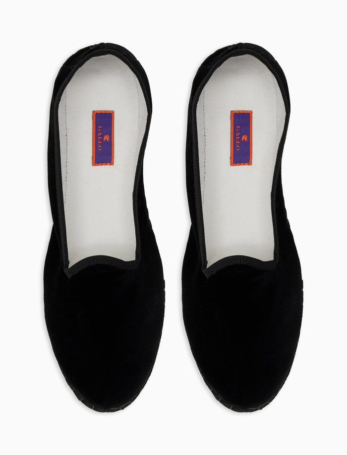 Friulane unisex velluto nero tinta unita - Gallo 1927 - Official Online Shop