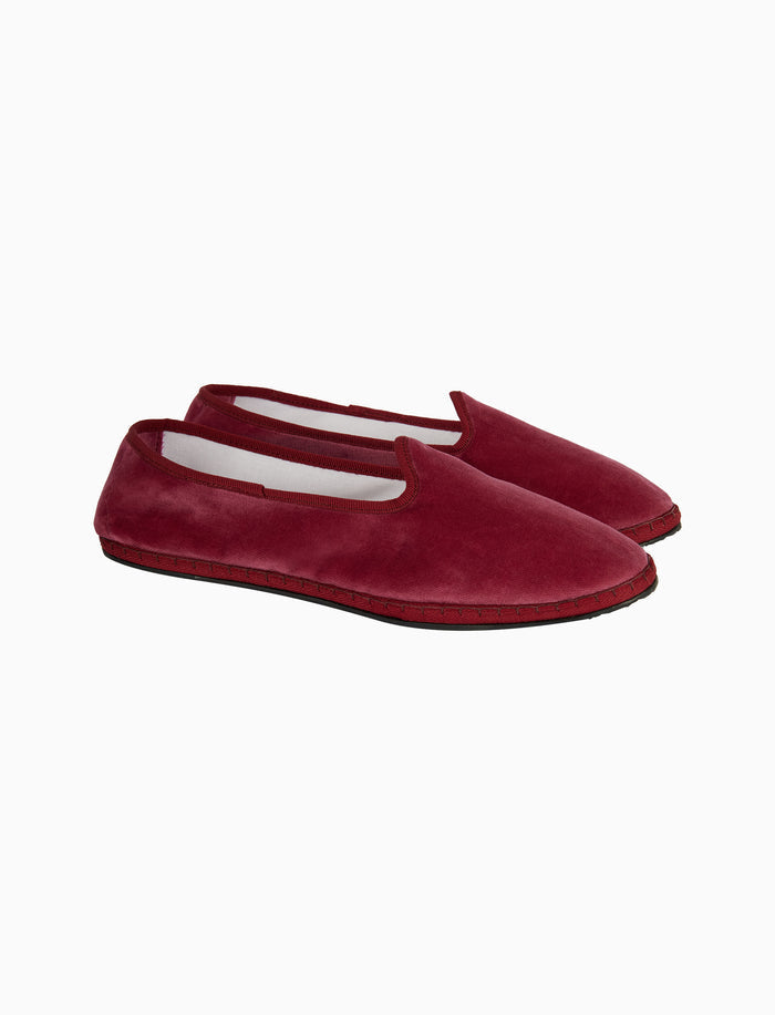 Friulane unisex velluto rosa tinta unita - Gallo 1927 - Official Online Shop