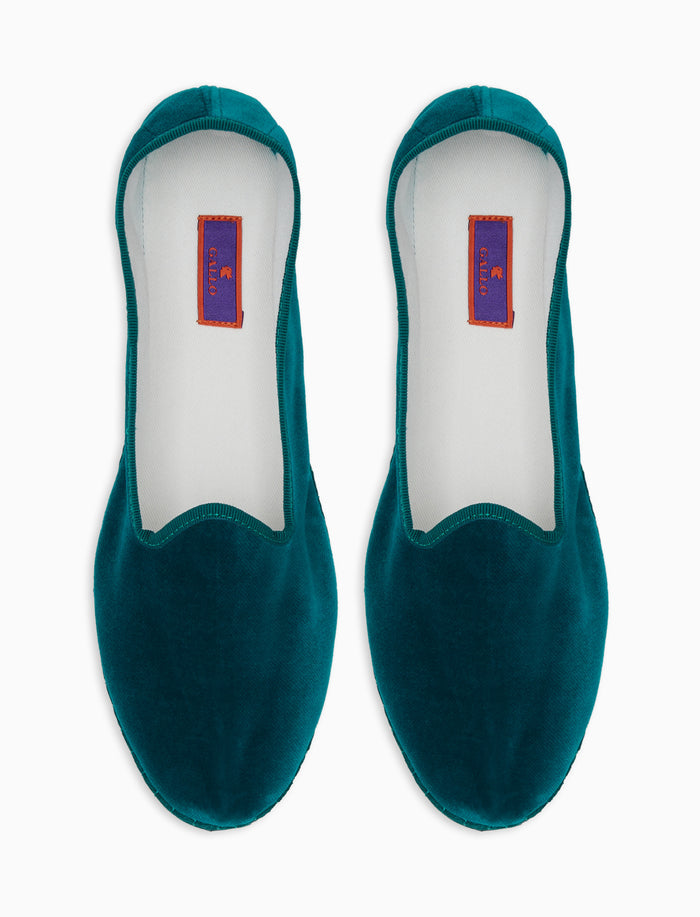 Friulane unisex velluto verde tinta unita - Gallo 1927 - Official Online Shop